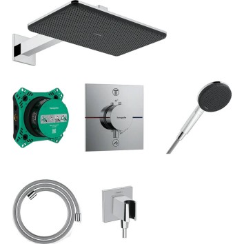 Душова система прихованого монтажу Hansgrohe Raindance Alive Q 24620000 210/340 1jet з термостатом, хром