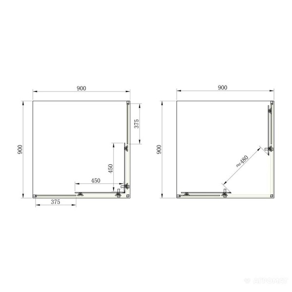 Душова кабіна Devit Frame SHRC54906 90х90 см профіль хром/прозоре скло