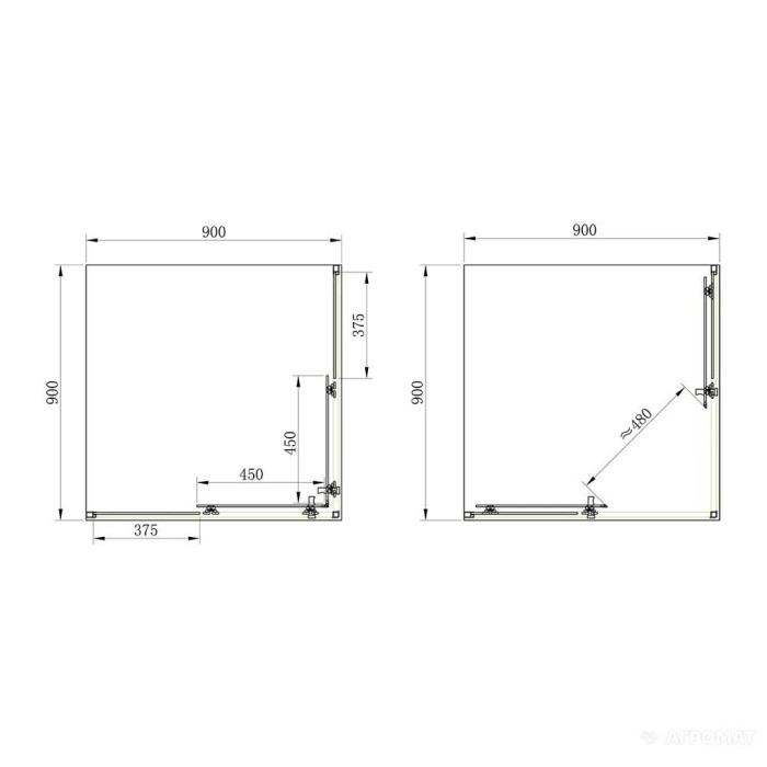 Душова кабіна Devit Frame SHRC54906 90х90 см профіль хром/прозоре скло