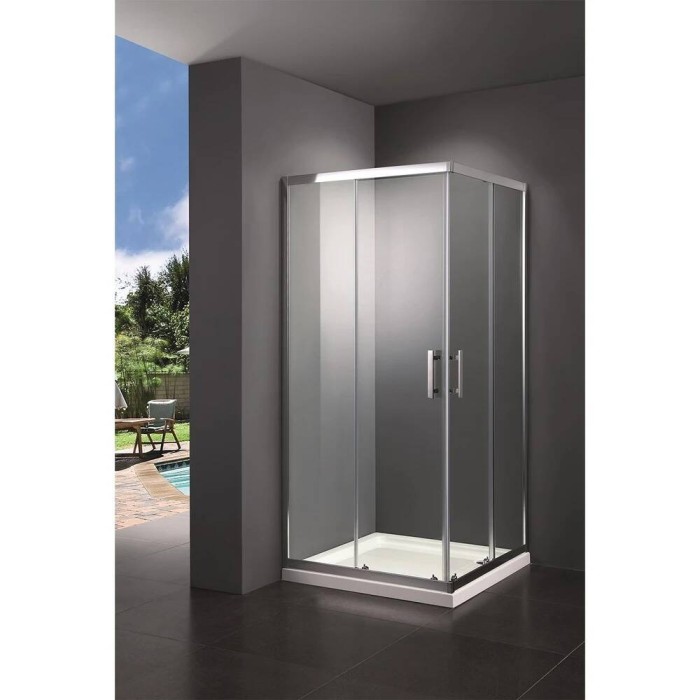 Душова кабіна Devit Frame SHRC54906 90х90 см профіль хром/прозоре скло