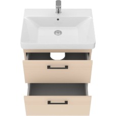 Тумба Devit Urbanis 454060BE 60 см з раковиною та чорними ручками, бежева