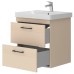 Тумба Devit Urbanis 454060BE 60 см з раковиною та чорними ручками, бежева