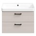 Тумба Devit Urbanis 454060BE 60 см з раковиною та чорними ручками, бежева