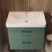 Тумба Devit Urbanis 454060E 60 см з раковиною та чорними ручками, смарагдова