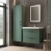 Тумба Devit Urbanis 454060E 60 см з раковиною та чорними ручками, смарагдова