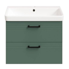 Тумба Devit Urbanis 454060E 60 см з раковиною та чорними ручками, смарагдова