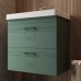 Тумба Devit Urbanis 454060E 60 см з раковиною та чорними ручками, смарагдова