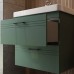 Тумба Devit Urbanis 454060E 60 см з раковиною та чорними ручками, смарагдова