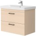 Тумба Devit Urbanis 454080BE 80 см з раковиною та чорними ручками, бежева