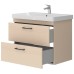 Тумба Devit Urbanis 454080BE 80 см з раковиною та чорними ручками, бежева