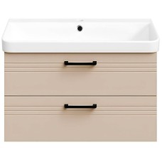 Тумба Devit Urbanis 454080BE 80 см з раковиною та чорними ручками, бежева