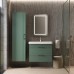 Тумба Devit Urbanis 454080E 80 см з раковиною та чорними ручками, смарагдова