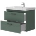 Тумба Devit Urbanis 454080E 80 см з раковиною та чорними ручками, смарагдова