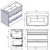 Тумба Devit Urbanis 454080E 80 см з раковиною та чорними ручками, смарагдова