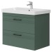 Тумба Devit Urbanis 454080E 80 см з раковиною та чорними ручками, смарагдова