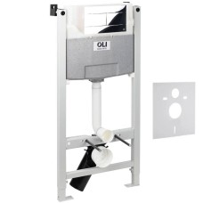Інсталяція для унітаза OLI120 888781 із клавішею змиву Slim 659044 хром та зі звукоізолюючою прокладкою