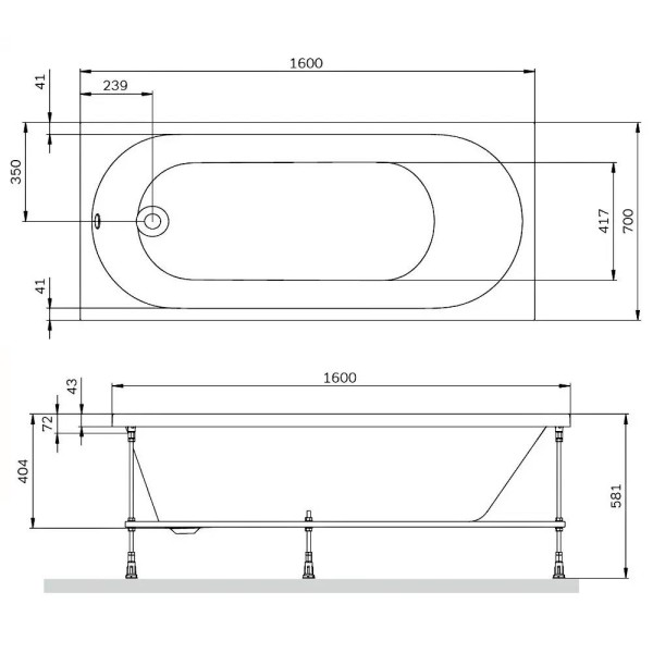 Ванна акрилова AM.PM X-Joy W94A-160-070W-A1 160х70 см