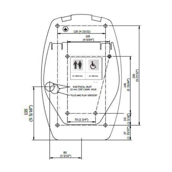 Сушарка для рук Genwec Falcon GW01 40 04 01 із нержавіючої сталі AISI304, брашована 900 Вт