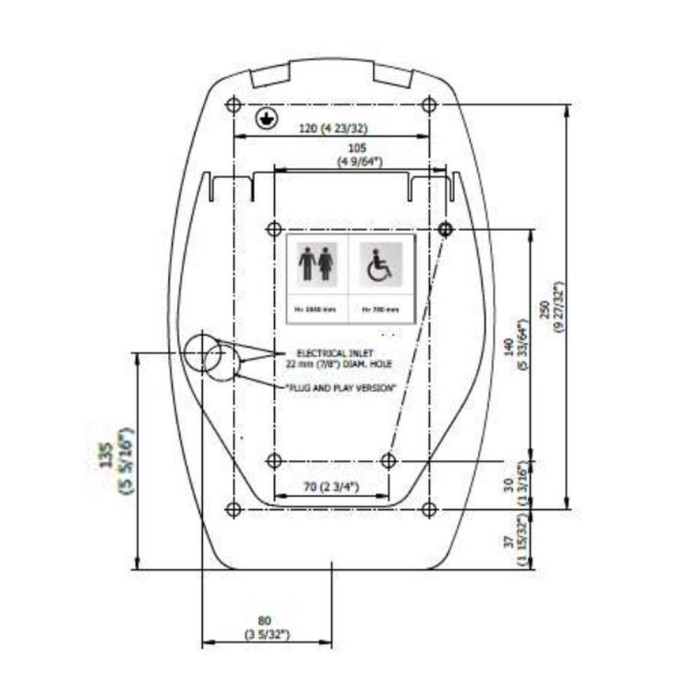 Сушарка для рук Genwec Falcon GW01 40 04 03 з нержавіючої сталі AISI304, колір чорний матовий 900 Вт