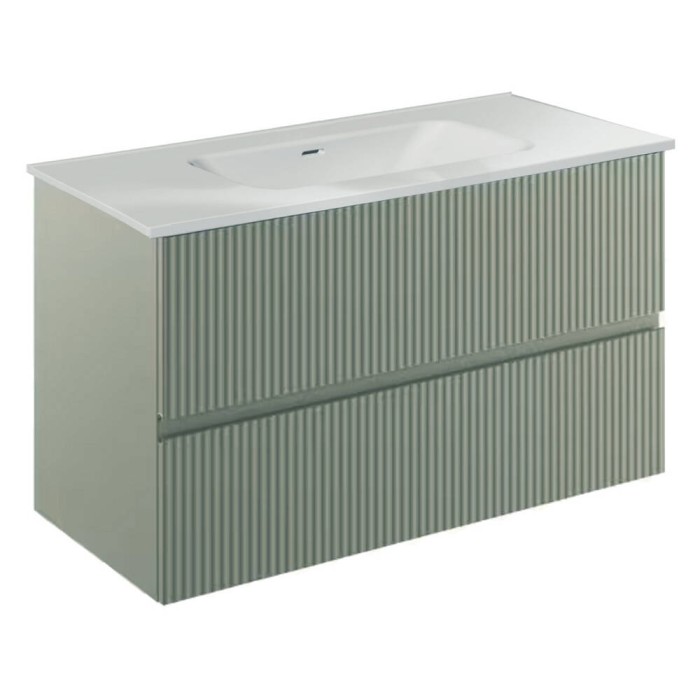 Тумба Royo Vora 131775+126225 підвісна 100 см Mineral Green з раковиною Enzo
