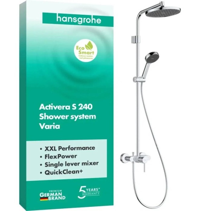 Душова система Hansgrohe Activera S 240 1jet EcoSmart Varia 28875000 хром