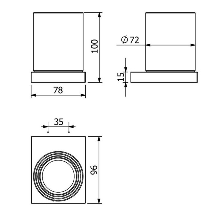 Склянка Kludi Vela C 3197505 з тримачем, хром