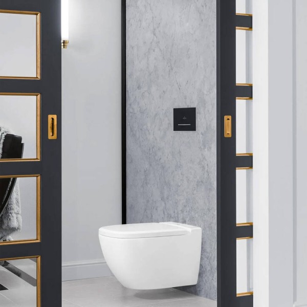 Клавіша змиву Villeroy & Boch ViConnect M300 922160RB чорне скло/хром