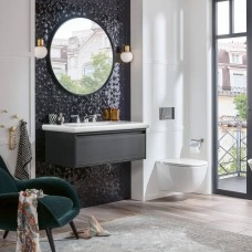 Клавіша змиву Villeroy & Boch ViConnect M300 922160RB чорне скло/хром