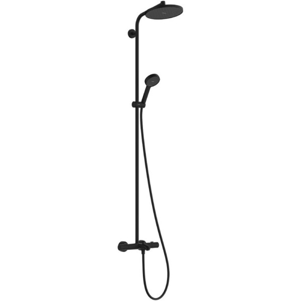 Душова система Hansgrohe Activera S 240 1jet EcoSmart 28871670 з термостатом Ecostat Fine, чорний матовий