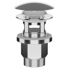Донний клапан для раковини Devit DVVPL01 пластиковий низький, click-clack, хром
