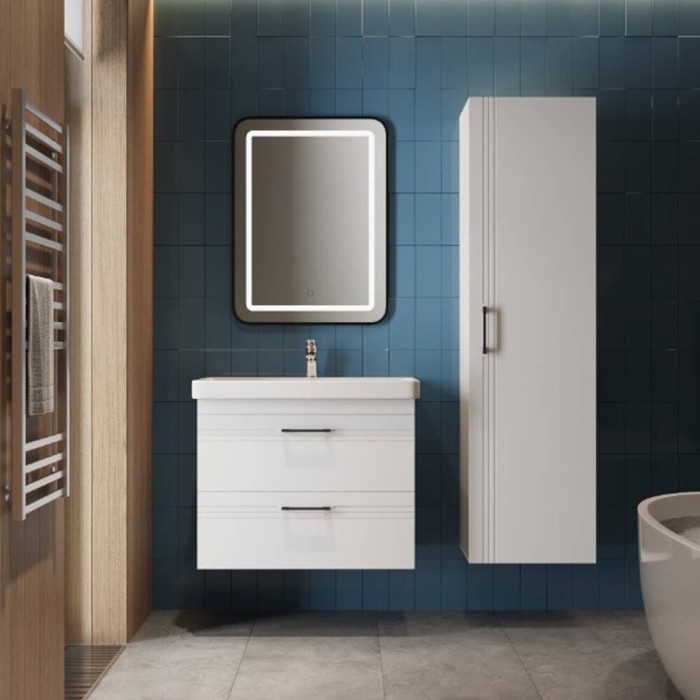 Пенал Devit Urbanis 454170W універсальний 170 см з чорними ручками, білий