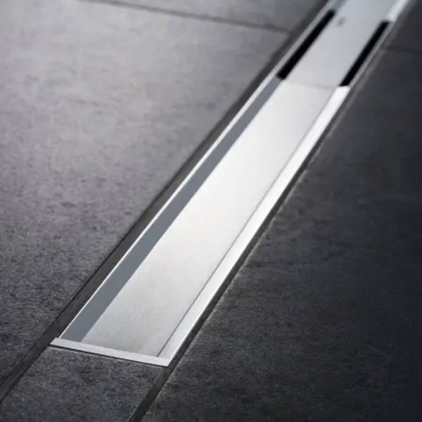 Душовий канал Geberit CleanLine20 Basic 154.454.00.1, сифон з гідрозатвором 50 мм та накладкою 60 см із матової нержавіючої сталі, для висоти вирівнювальної стяжки до 90 мм на трапі
