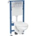 Комплект Geberit Duofix PRO 20 118.315.21.3: інсталяція Geberit Delta з підвісним унітазом Idol із сидінням Duroplast та змивна клавіша Delta01 хром глянець