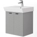 Тумба Devit Flow 484050G з умивальником та ручками, сірий матовий
