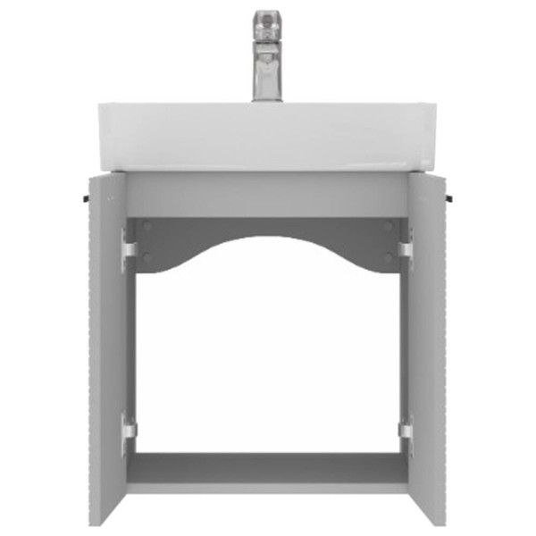 Тумба Devit Flow 484050G з умивальником та ручками, сірий матовий