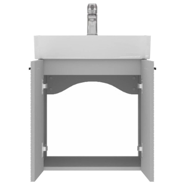 Тумба Devit Flow 484050G з умивальником та ручками, сірий матовий