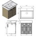 Тумба Devit Flow 484050G з умивальником та ручками, сірий матовий