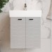 Тумба Devit Flow 484050G з умивальником та ручками, сірий матовий