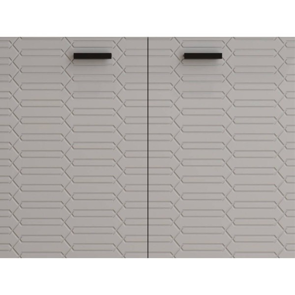 Тумба Devit Flow 484050G з умивальником та ручками, сірий матовий