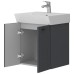 Тумба Devit Flow 484050A 50 см з умивальником та ручками, антрацит матовий