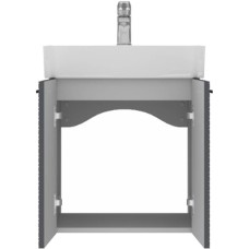 Тумба Devit Flow 484050A 50 см з умивальником та ручками, антрацит матовий