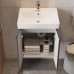Тумба Devit Flow 484050A 50 см з умивальником та ручками, антрацит матовий