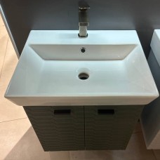 Тумба Devit Flow 484050E 50 см з умивальником та ручками, смарагдовий матовий