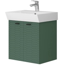 Тумба Devit Flow 484050E 50 см з умивальником та ручками, смарагдовий матовий