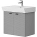 Тумба Devit Flow 484060G 60 см з умивальником та ручками, сірий матовий