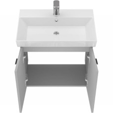 Тумба Devit Flow 484060G 60 см з умивальником та ручками, сірий матовий