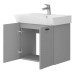 Тумба Devit Flow 484060G 60 см з умивальником та ручками, сірий матовий