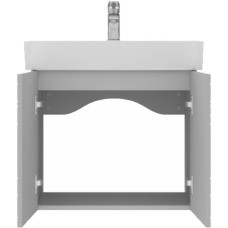 Тумба Devit Flow 484060G 60 см з умивальником та ручками, сірий матовий