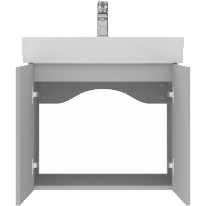 Тумба Devit Flow 484060G 60 см з умивальником та ручками, сірий матовий