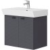 Тумба Devit Flow 484060A 60 см з умивальником та ручками, антрацит матовий